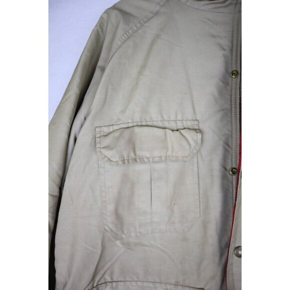 VINTAGE WOOLRICH WOMEN'S BEIGE HOODED JACKET WITH WOOL BLEND LINING - SIZE L - Picture 6 of 11